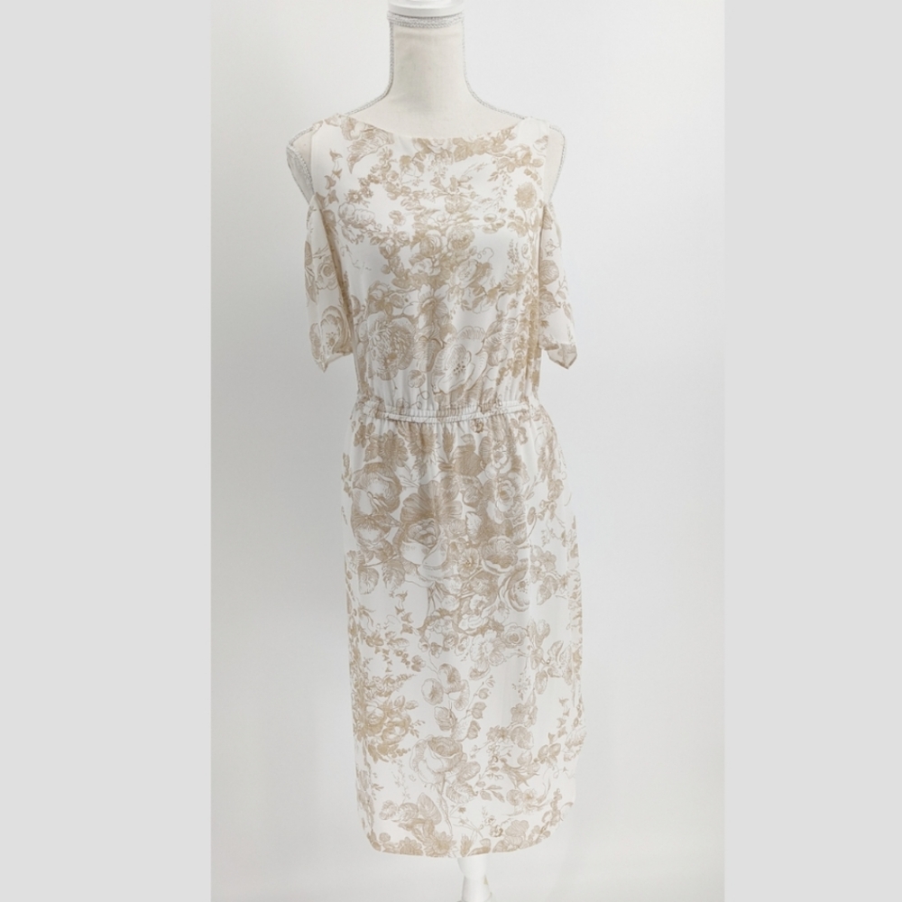 Bailey 44 Cold Shoulder Blouson Midi Floral Dress